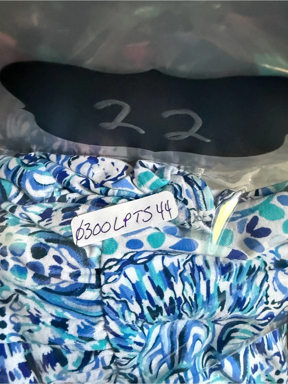 Lilly Pulitzer Blue Aqua Medallion Tiered Stretch Skirt Size L